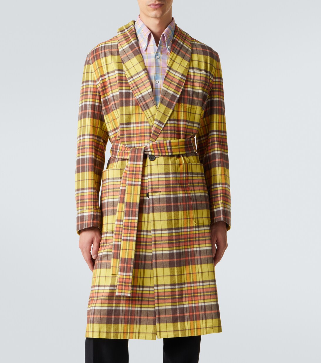 Checked cotton coat | Prada