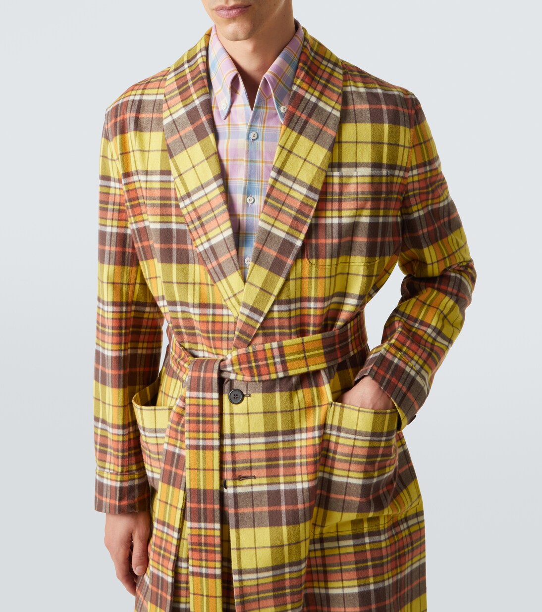 Checked cotton coat | Prada