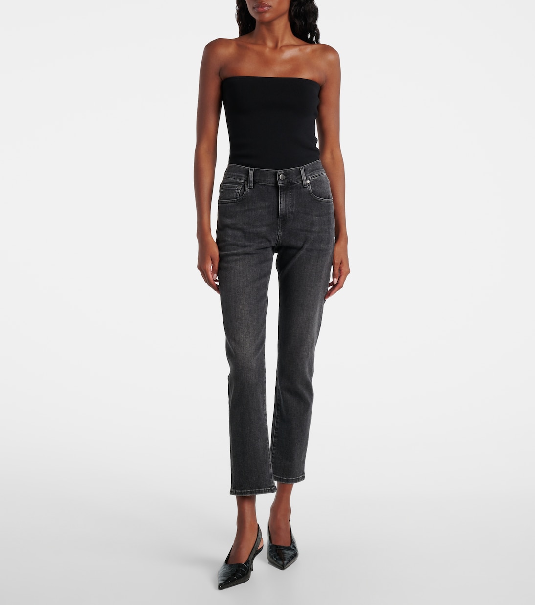 Cropped mid-rise slim jeans | AG Jeans
