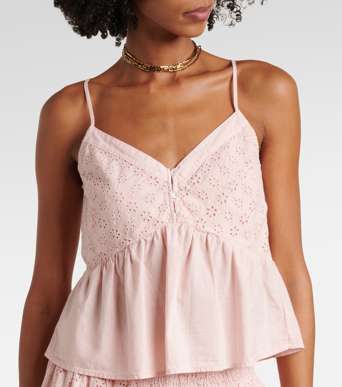 Besticktes Top Aliah aus Baumwollpopeline | Velvet