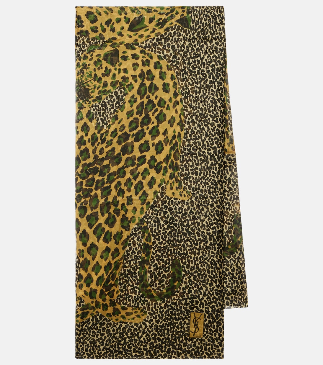 Leopard-print silk scarf | Saint Laurent