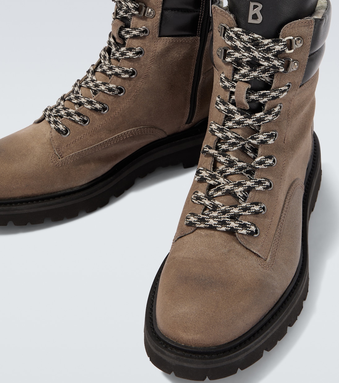 Seoul leather-trimmed suede lace-up boots | Bogner