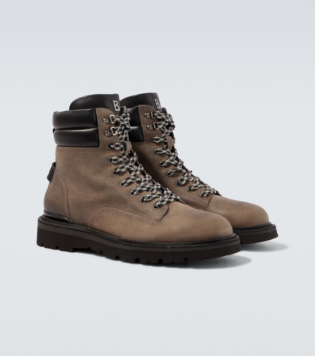 Seoul leather-trimmed suede lace-up boots | Bogner