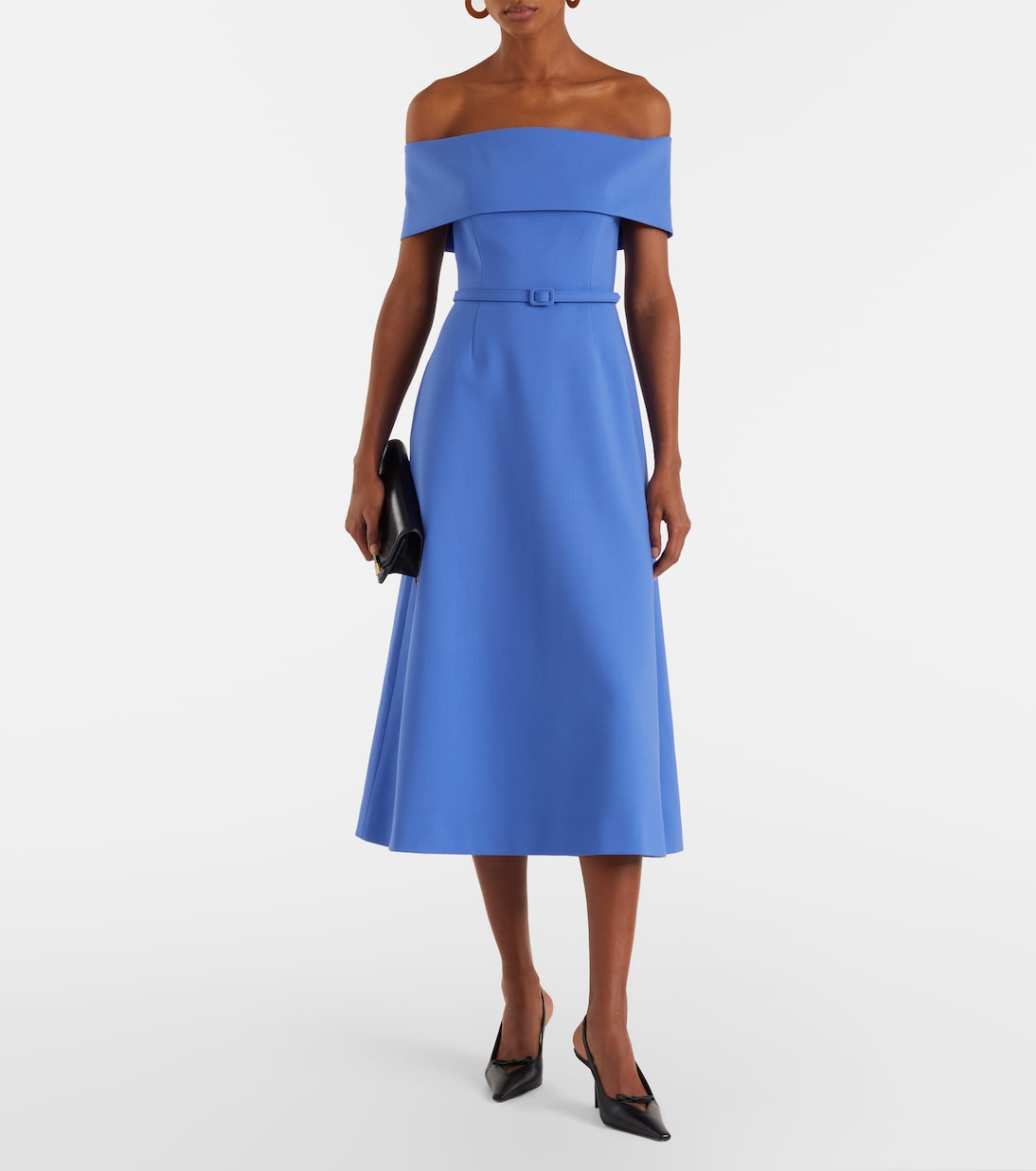 Belted wool-blend midi dress | Carolina Herrera