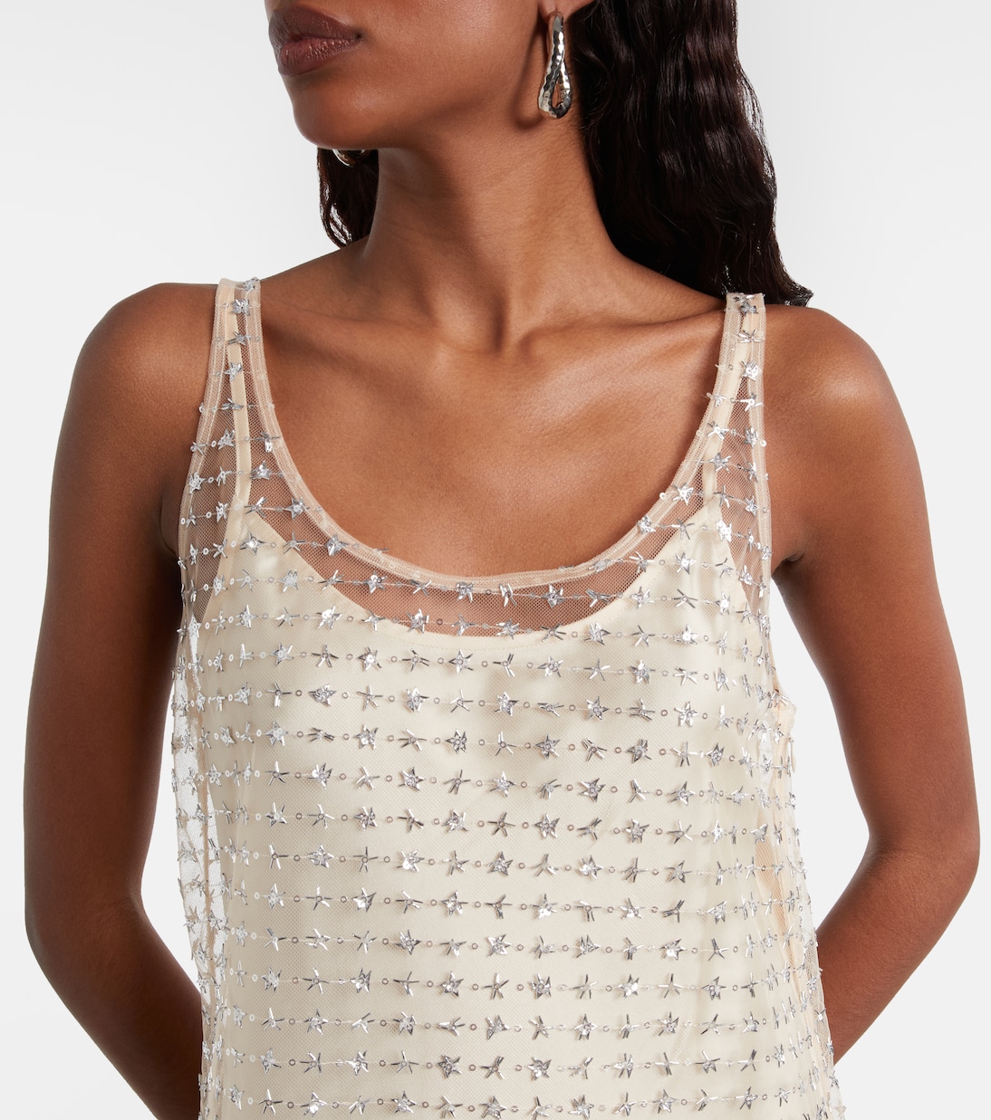 Vestido corto Aurielle de tul con lentejuelas | Staud