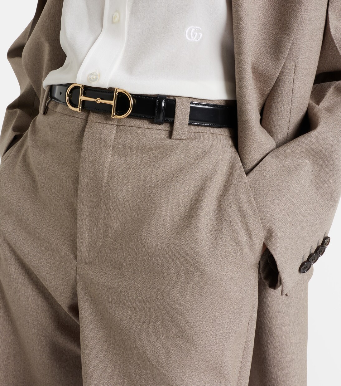 Horsebit reversible leather belt | Gucci