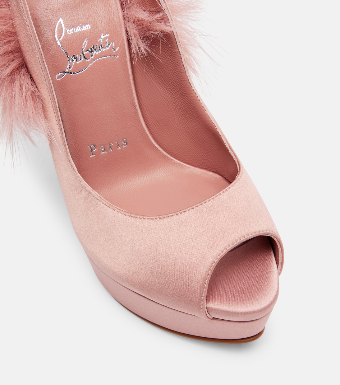 Peeptoe-Pumps Marianne 160 aus Satin | Christian Louboutin