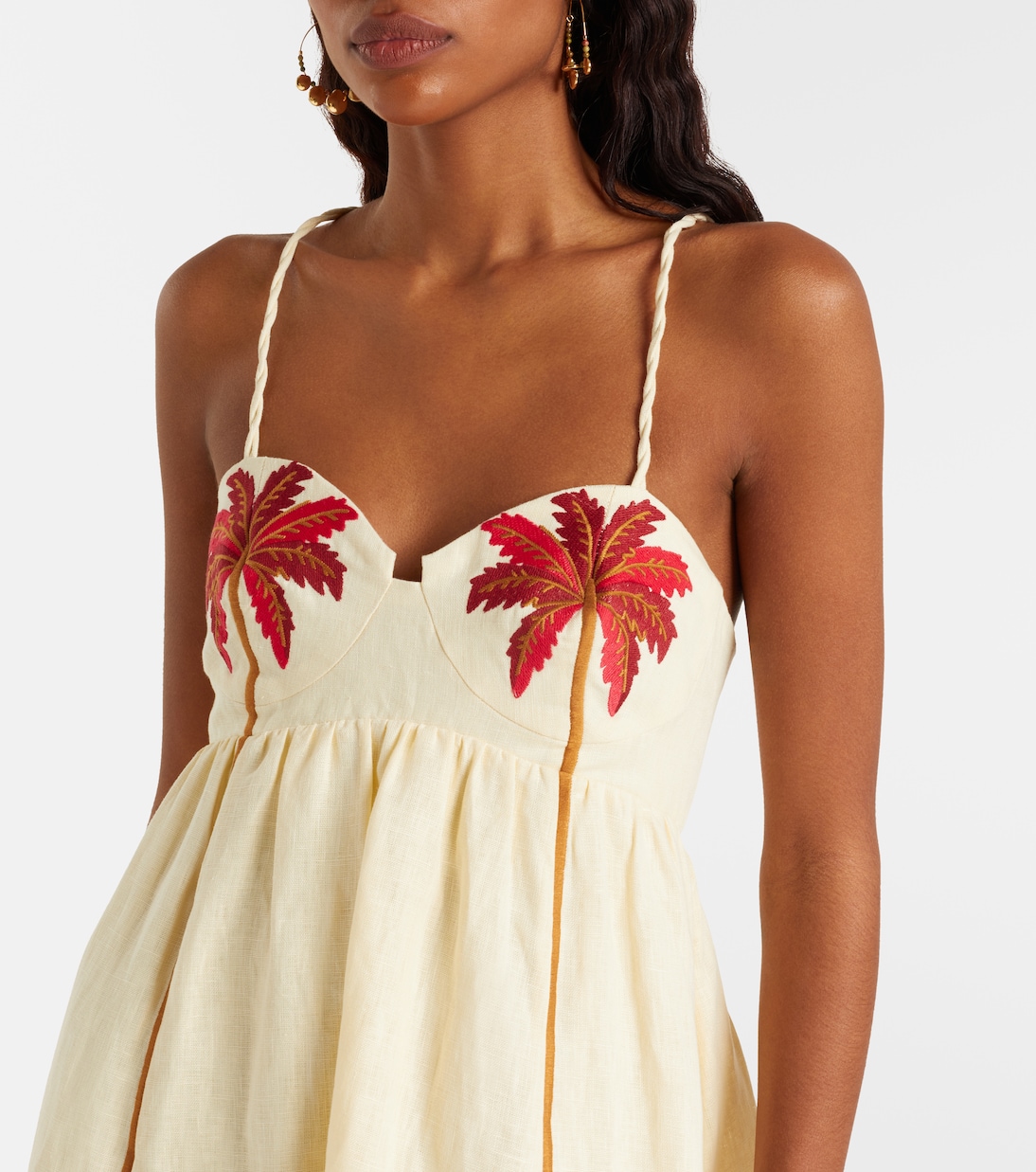 Robe Coconut Tree brodée en lin | Farm Rio