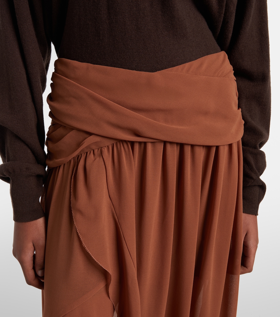 Draped asymmetric maxi skirt | Jacques Wei