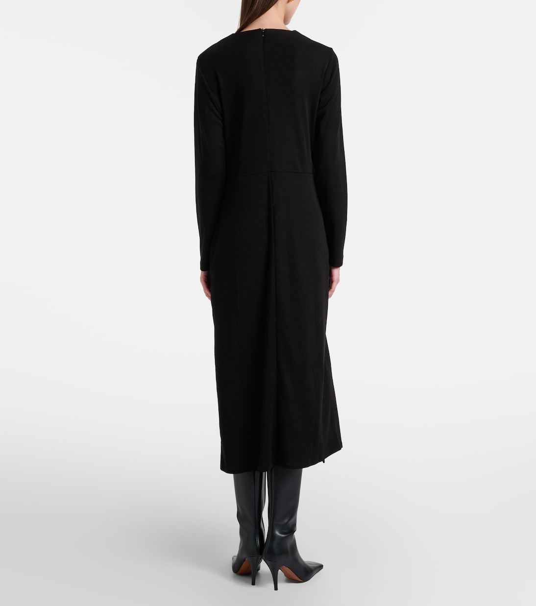 Draped wool-blend midi dress | Vince