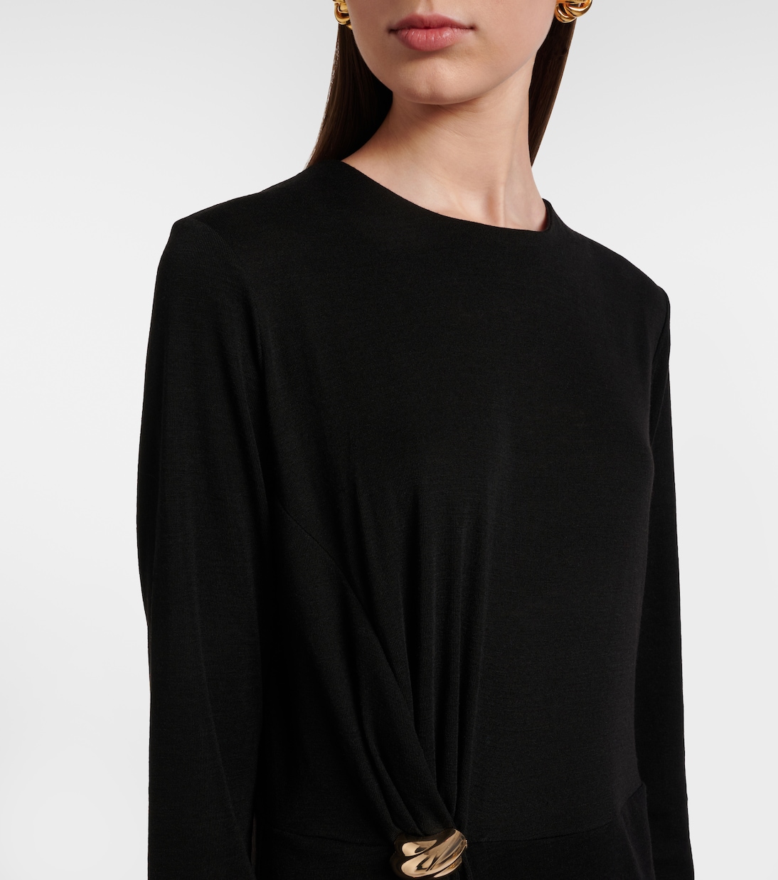 Draped wool-blend midi dress | Vince