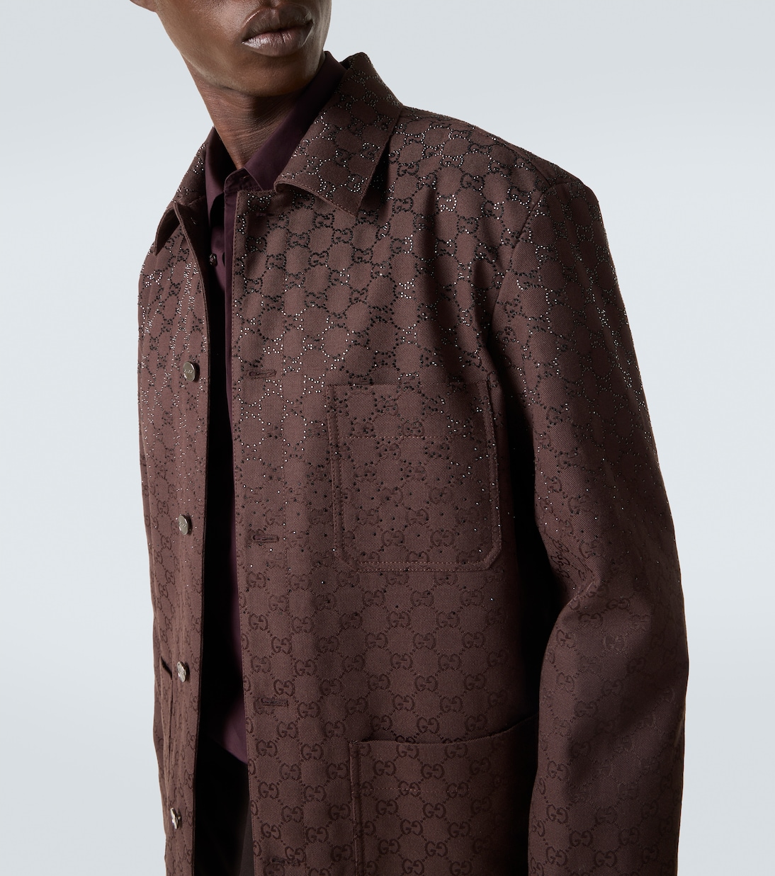 Veste GG en coton mélangé à ornements | Gucci