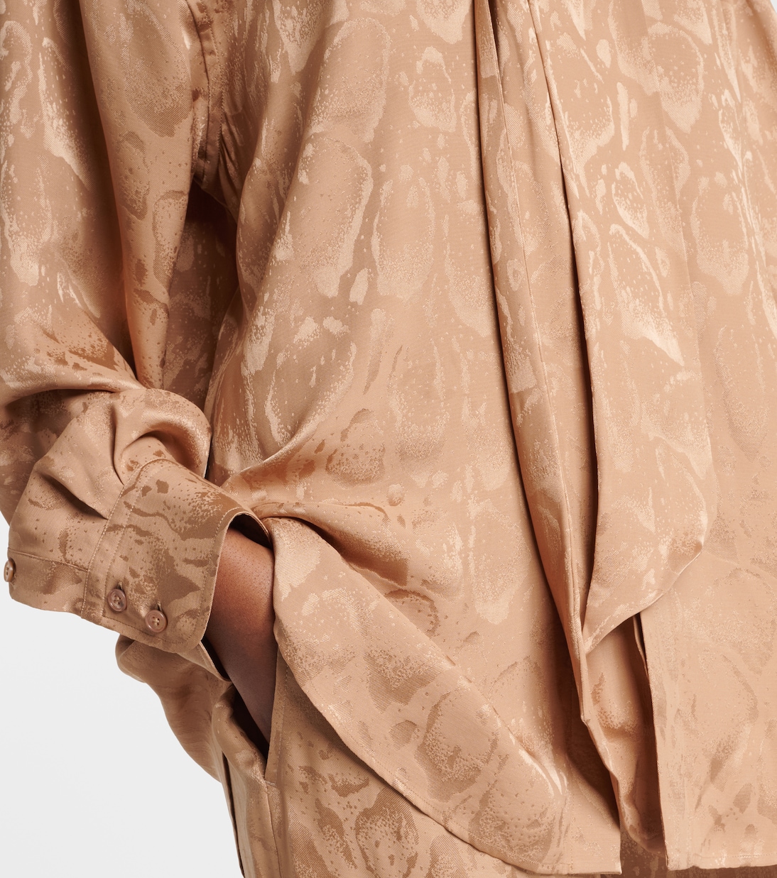 Leopard-print silk-blend jacquard blouse | Stella McCartney