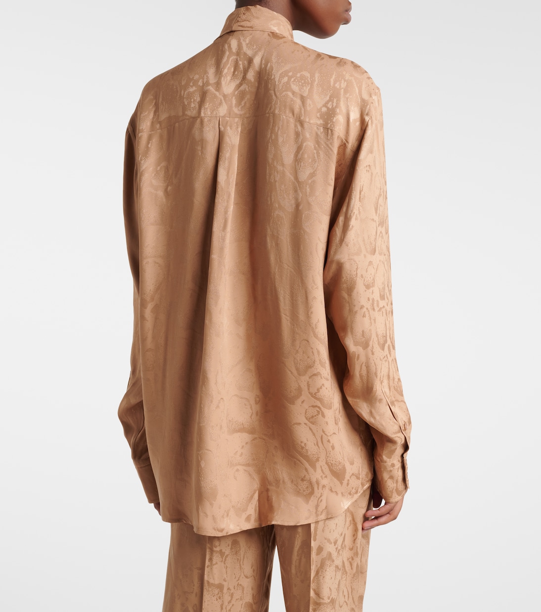 Leopard-print silk-blend jacquard blouse | Stella McCartney