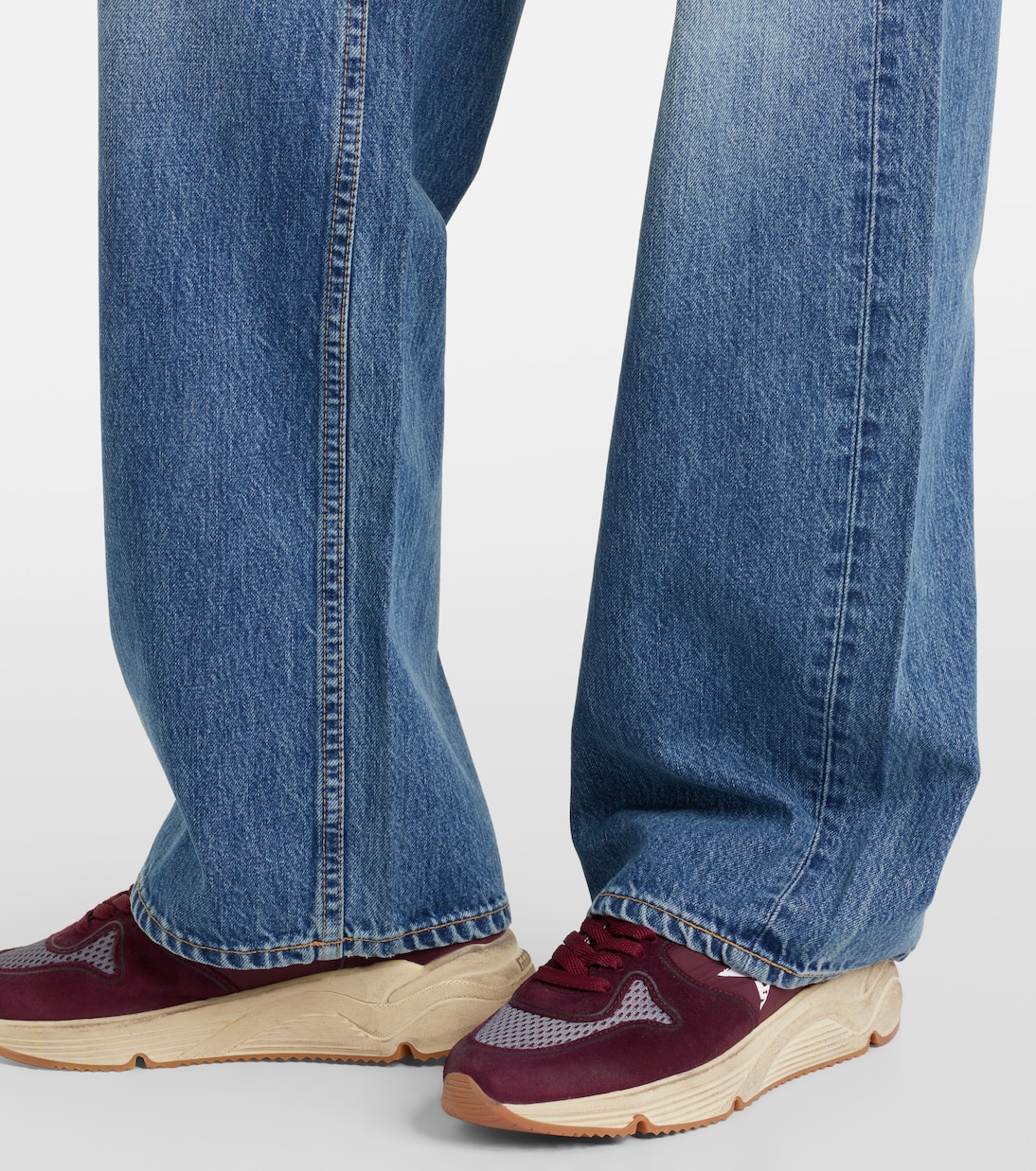 Running Nylon suede-trimmed sneakers | Golden Goose