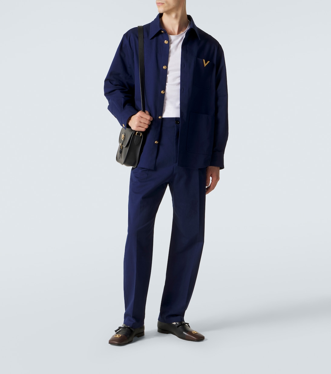 Cotton gabardine straight pants | Valentino