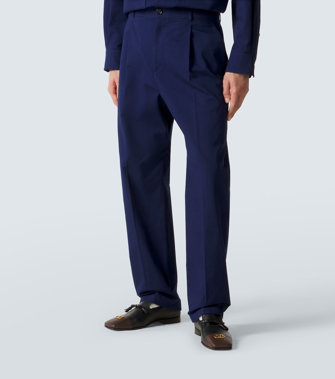 Cotton gabardine straight pants | Valentino