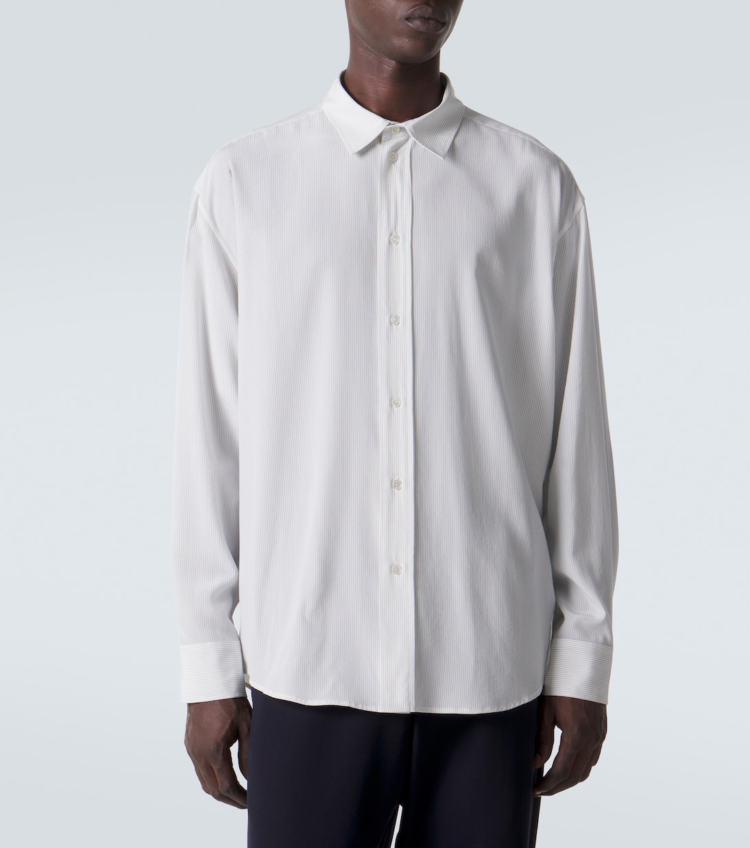 Granada pinstripe silk poplin shirt | The Row