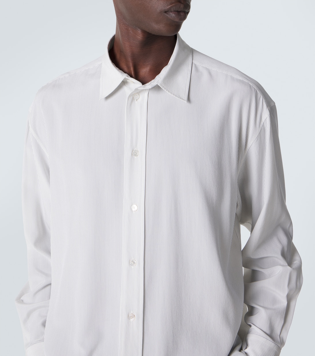 Granada pinstripe silk poplin shirt | The Row