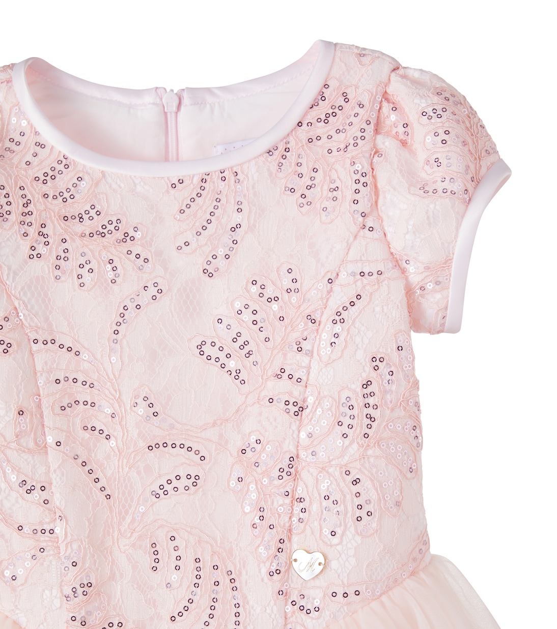 Kleid aus Tüll mit Pailletten und Spitze | Monnalisa