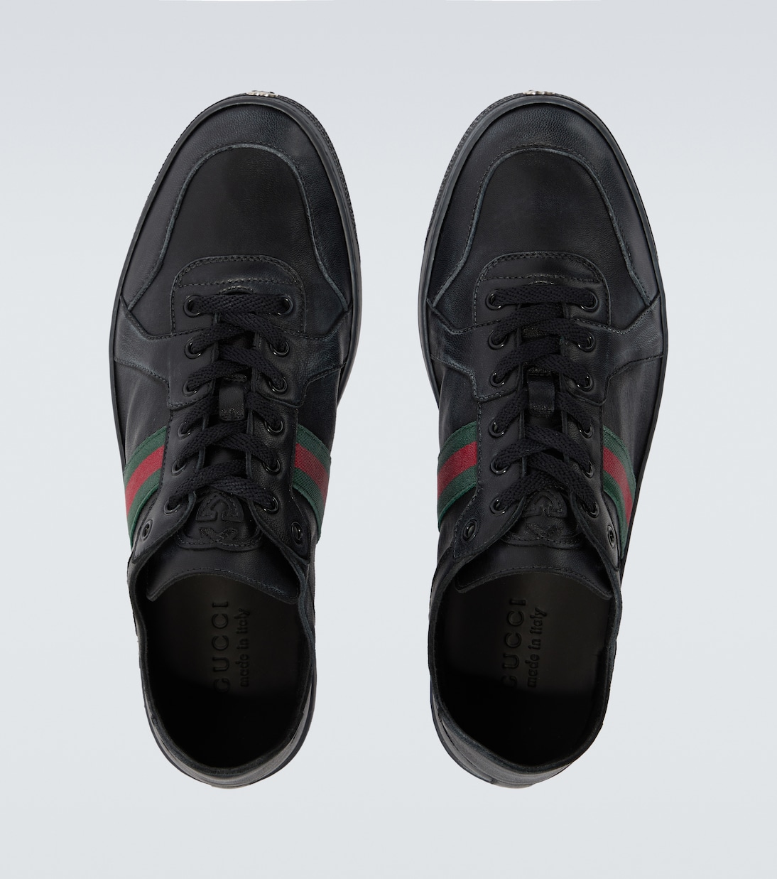 Sneakers Stretch Web Stripe in pelle | Gucci