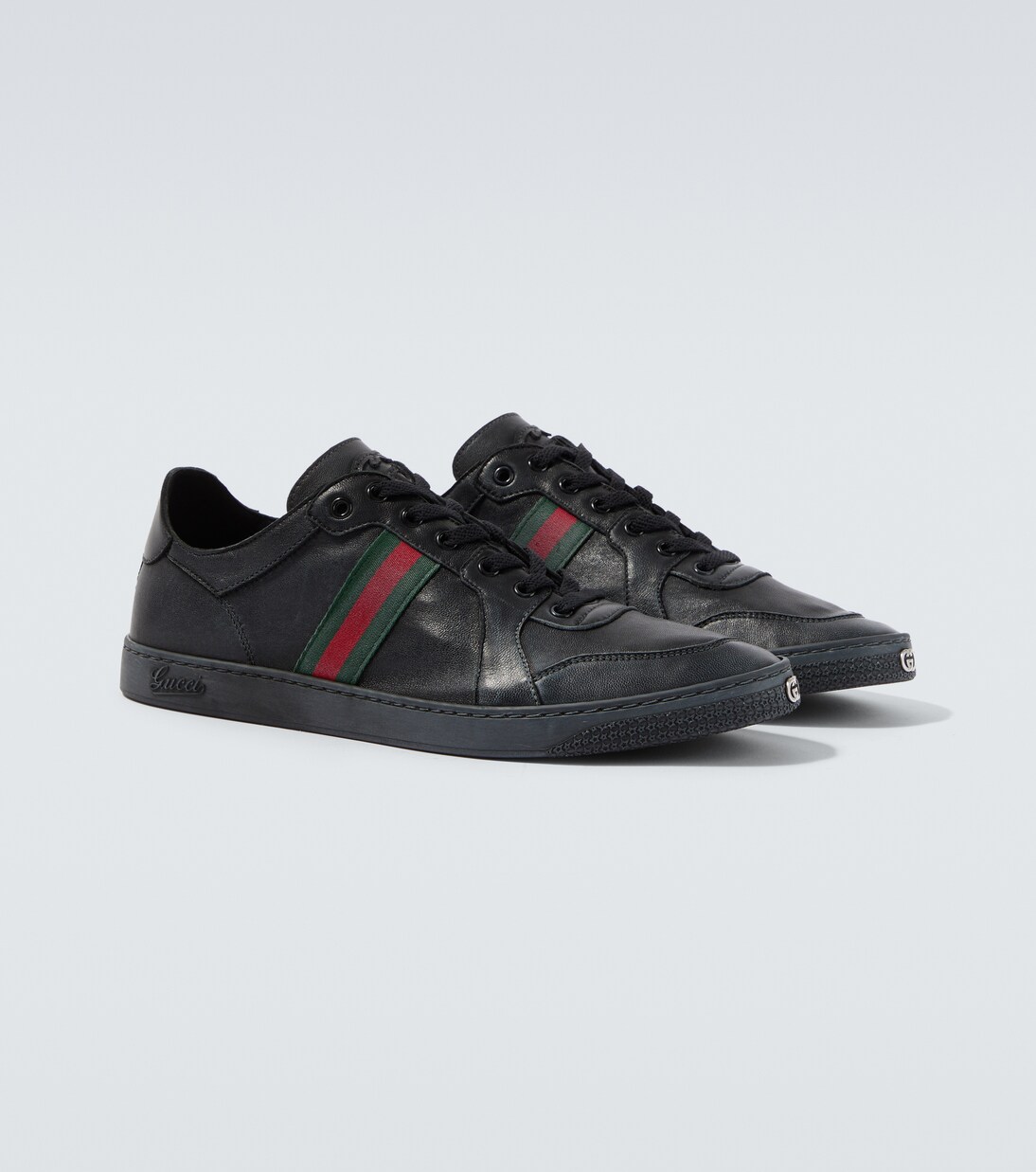 Sneakers Stretch Web Stripe in pelle | Gucci