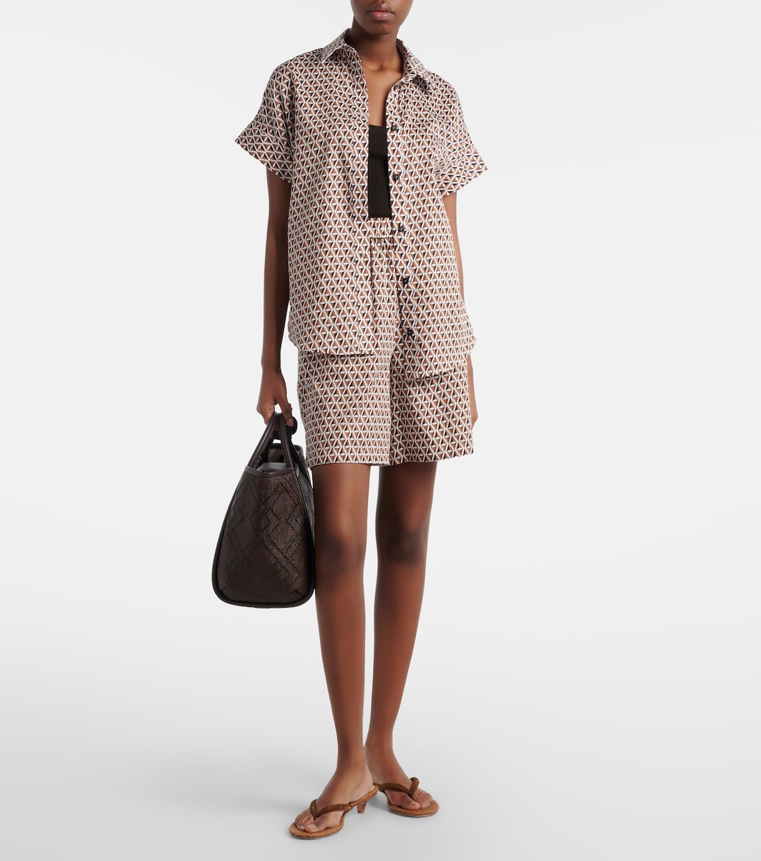 Omelia printed cotton Bermuda shorts | Max Mara