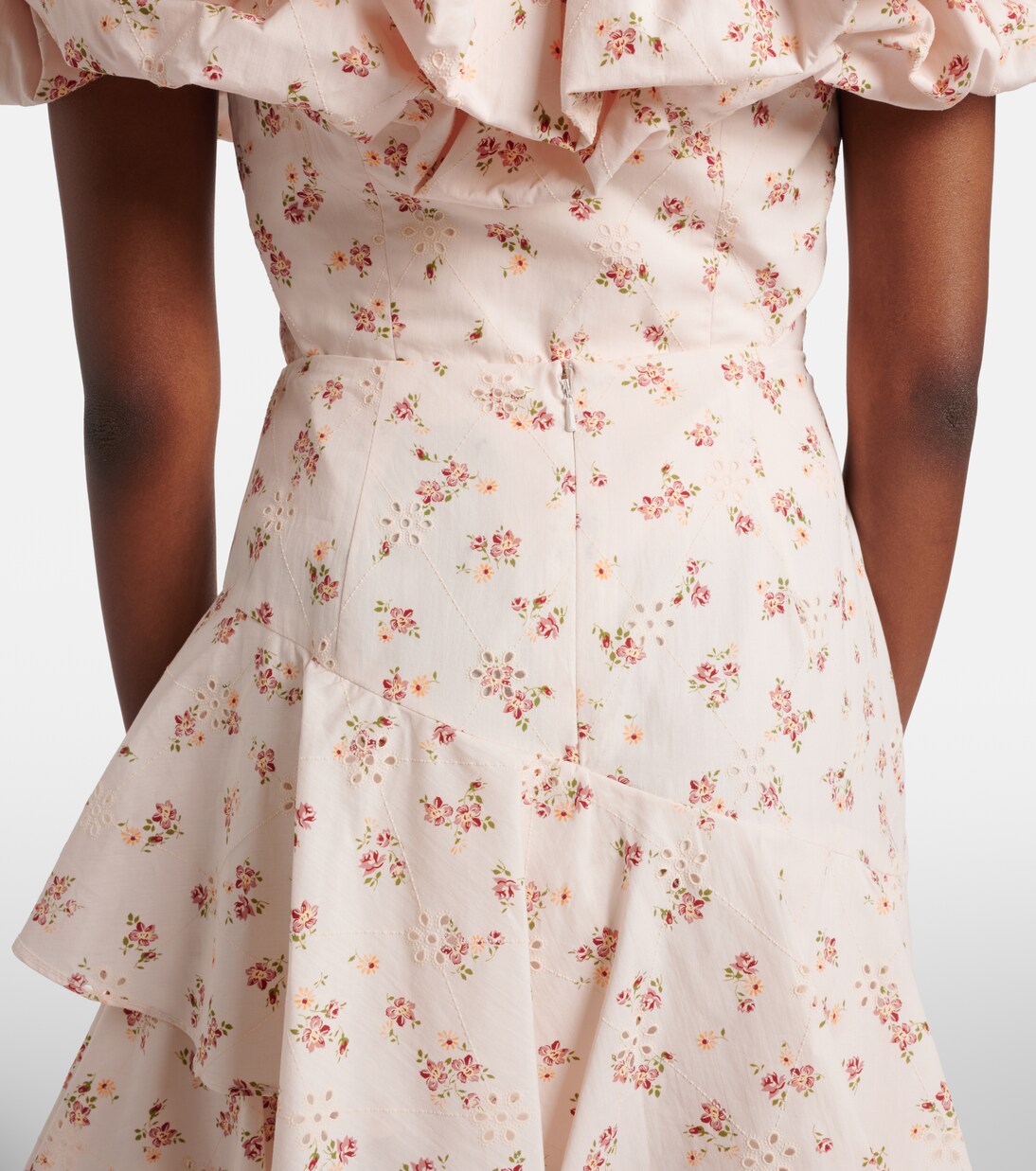 Laura floral tiered cotton midi skirt | Markarian