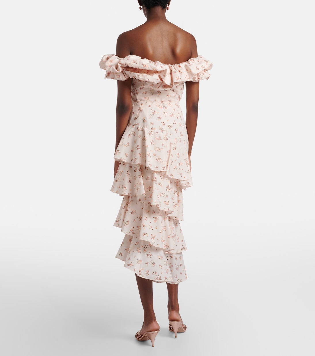 Laura floral tiered cotton midi skirt | Markarian