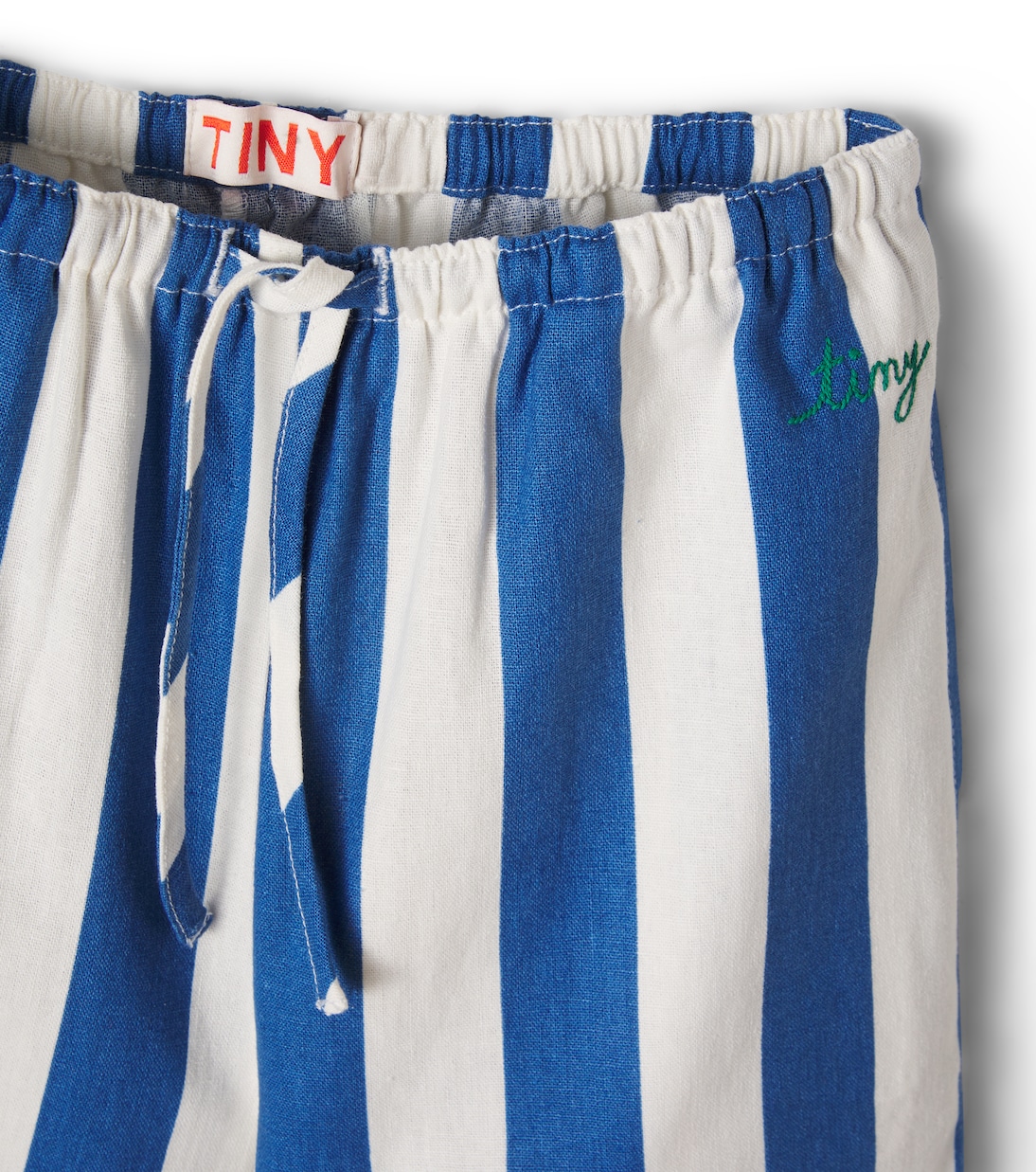 Pantalon rayé en lin et coton mélangés | Tinycottons