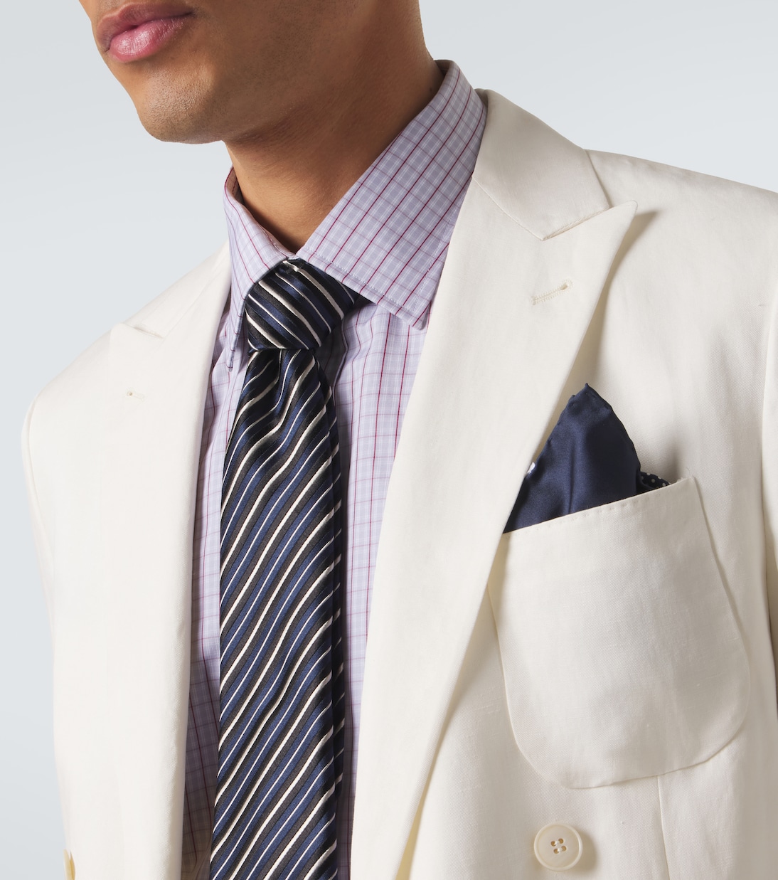 Striped silk jacquard tie | Charvet