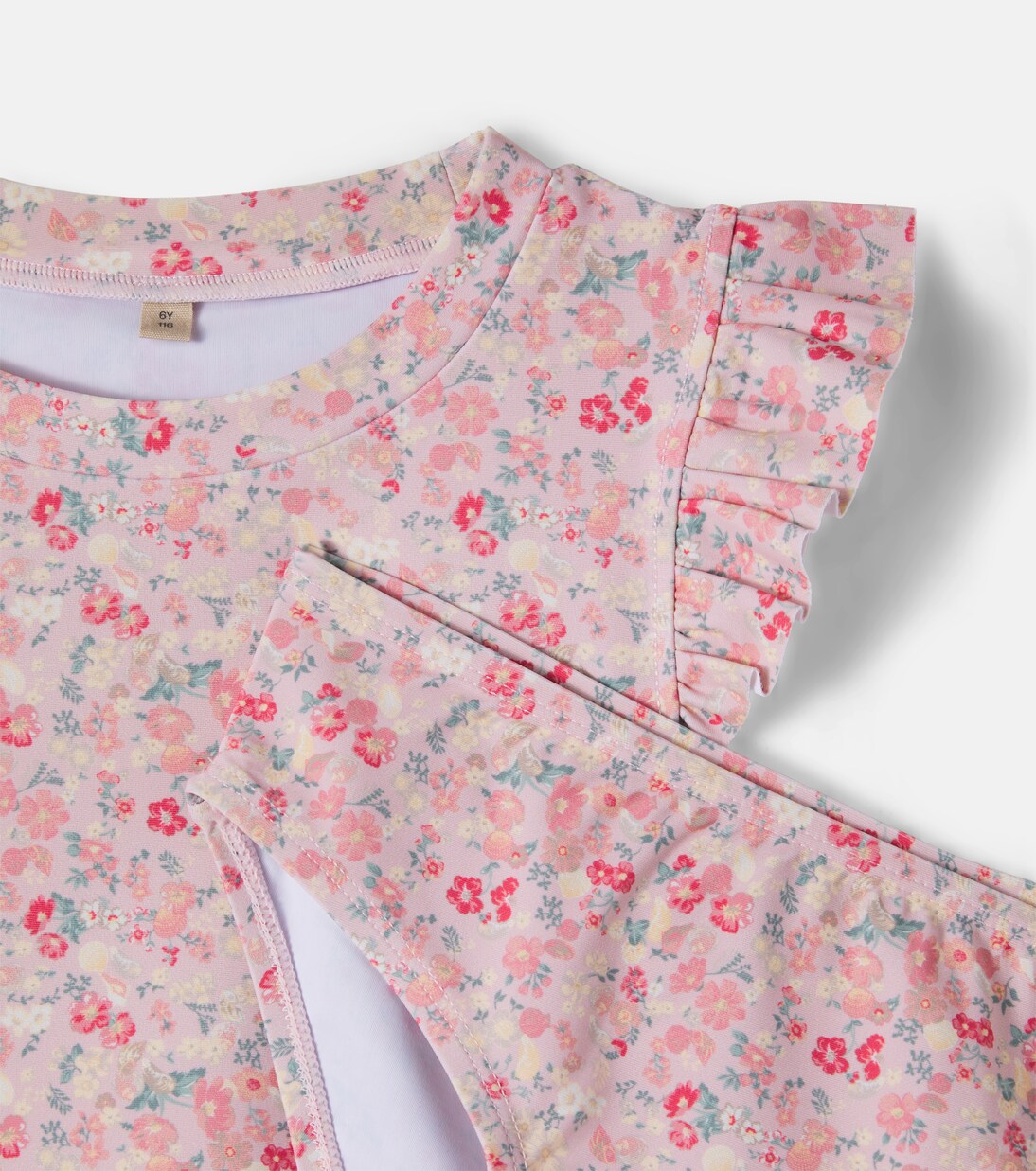 Alma floral ruffled bikini | Wheat