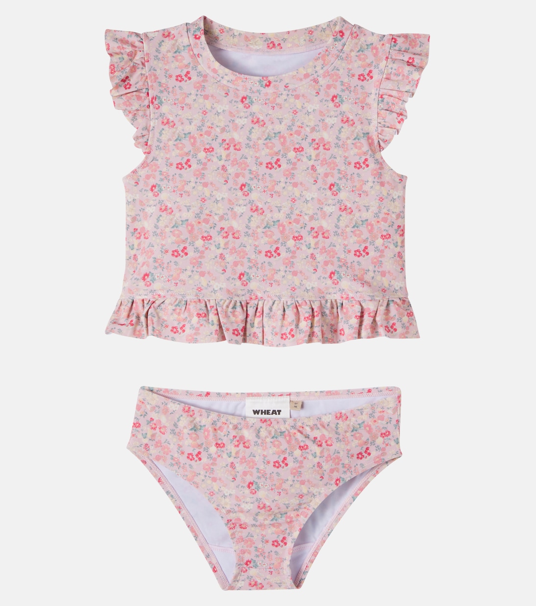 Alma floral ruffled bikini | Wheat