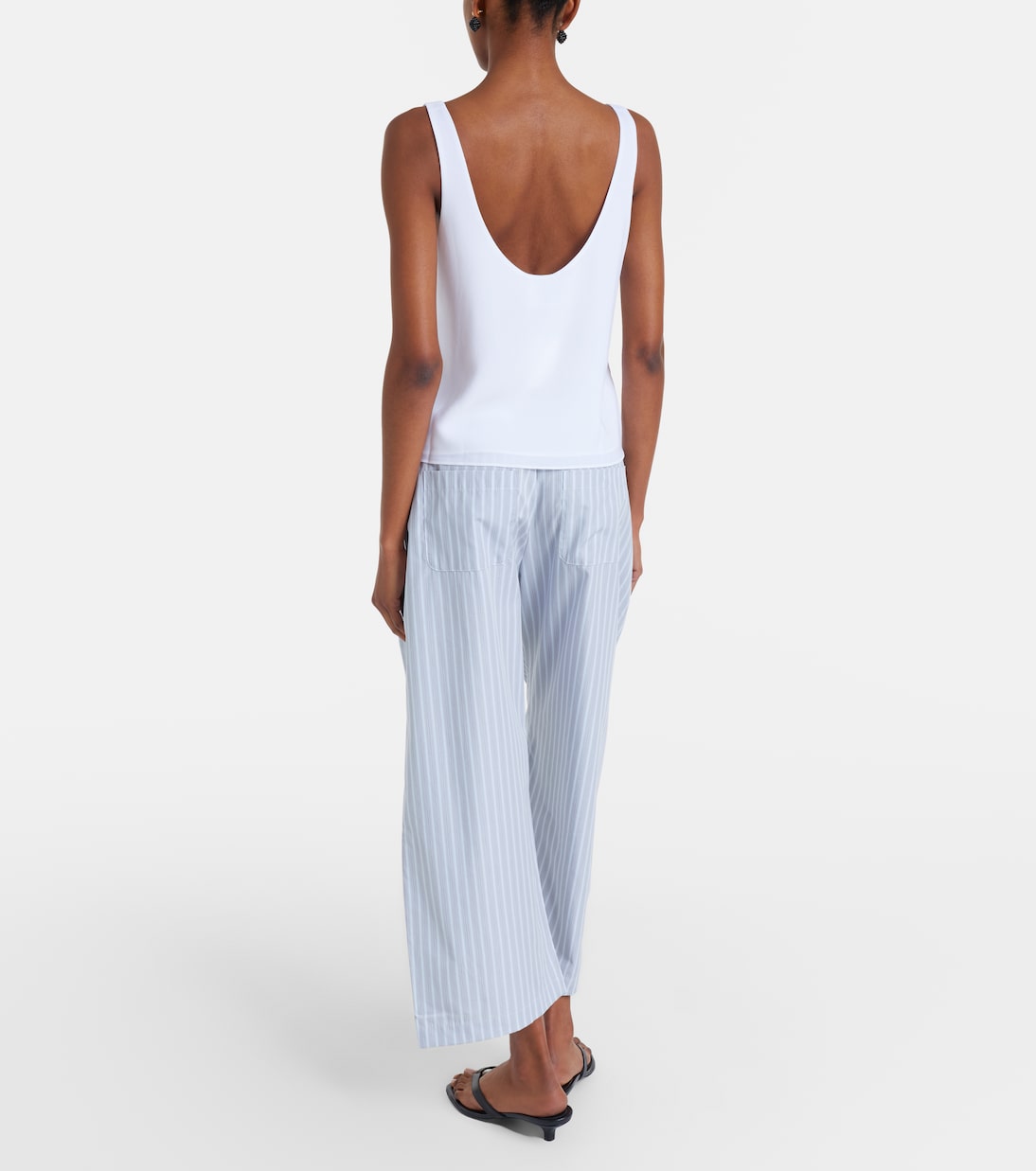 Yoshi striped cotton-blend wide-leg pants | Leset