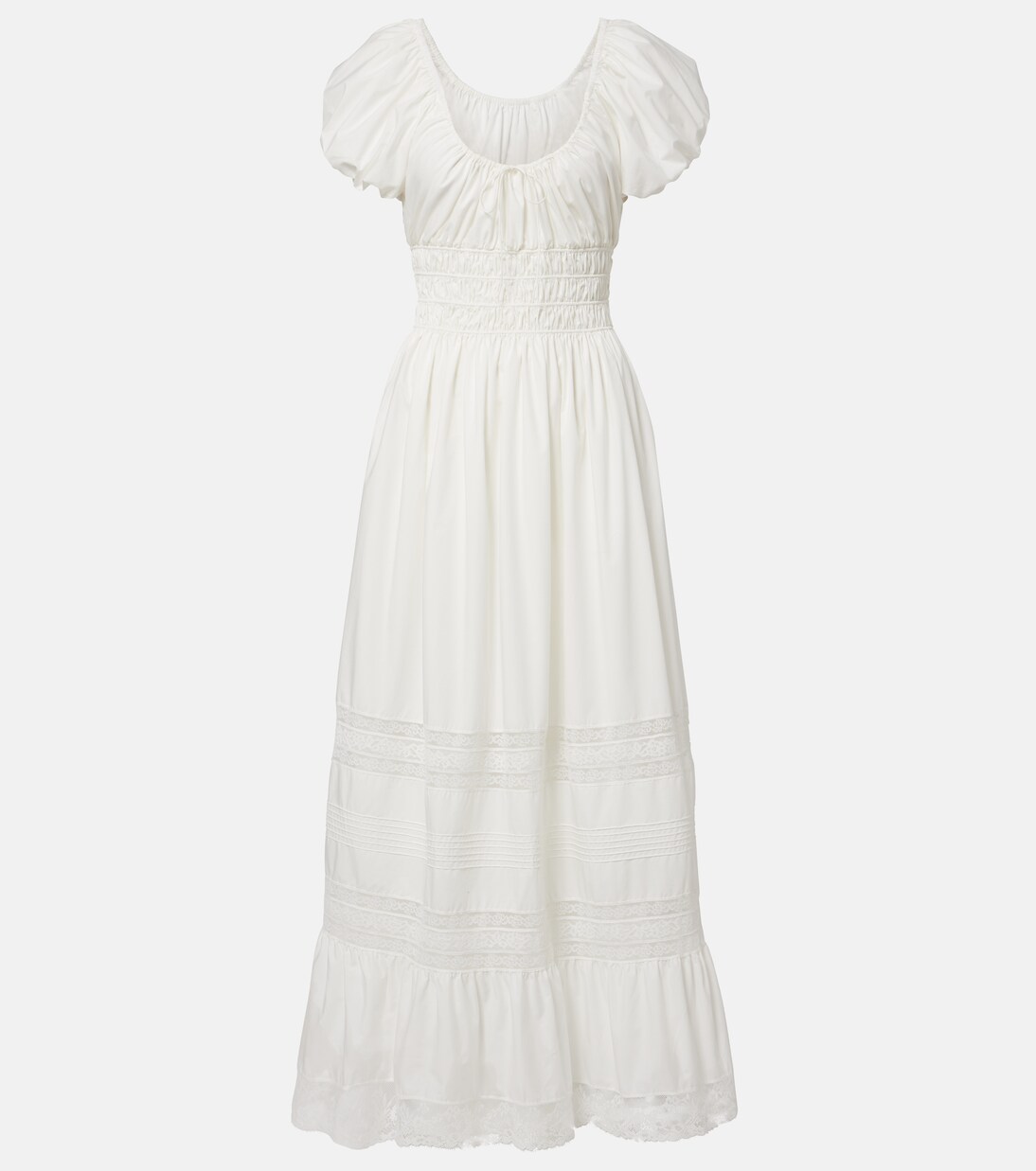 Vestido largo Elbie de algodón con encaje | Faithfull