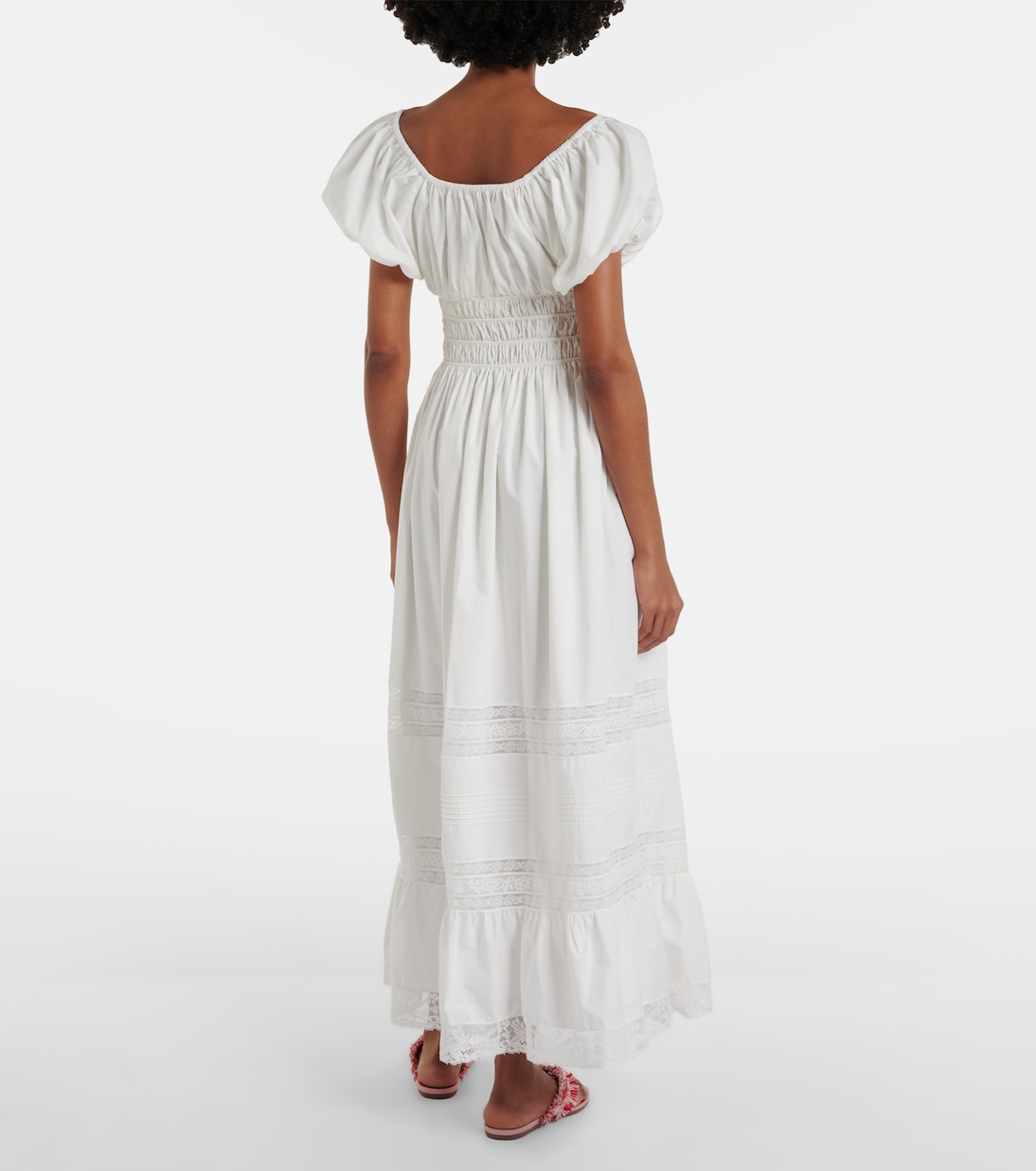Vestido largo Elbie de algodón con encaje | Faithfull