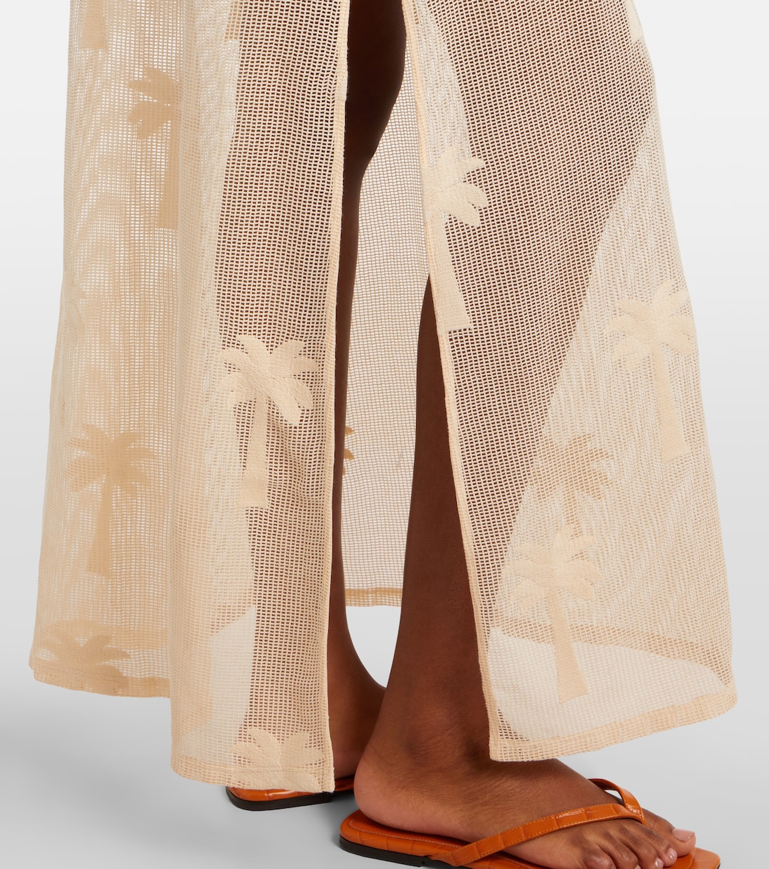 Abito midi in mesh con ricamo | Johanna Ortiz