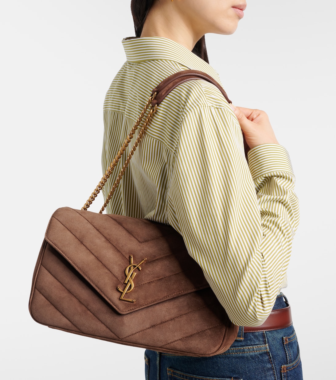 Loulou Medium suede shoulder bag | Saint Laurent