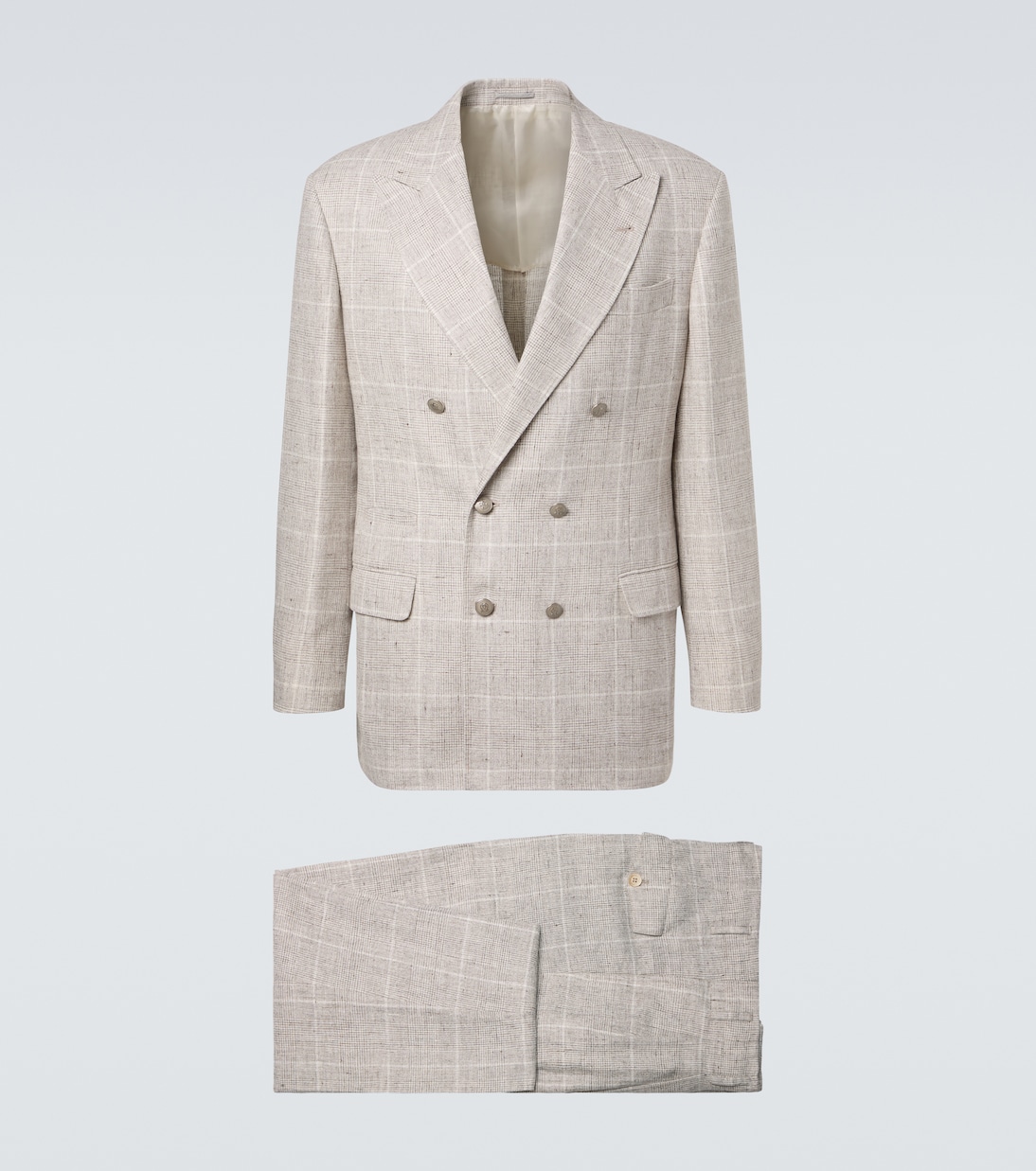 Prince of Wales linen-blend suit | Brunello Cucinelli