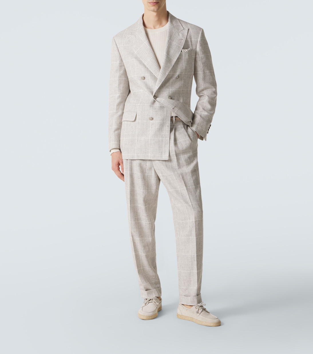 Prince of Wales linen-blend suit | Brunello Cucinelli