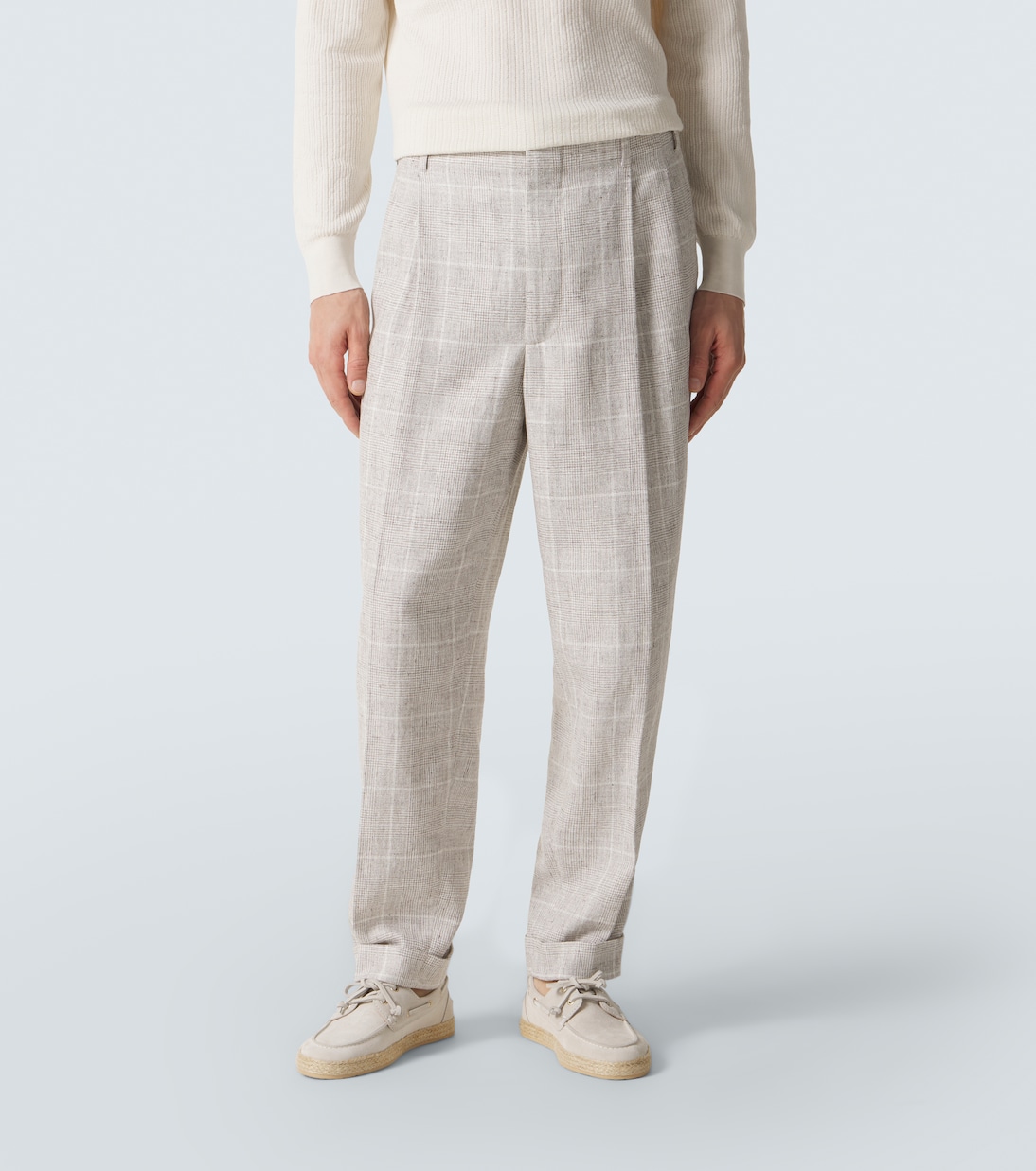 Prince of Wales linen-blend suit | Brunello Cucinelli