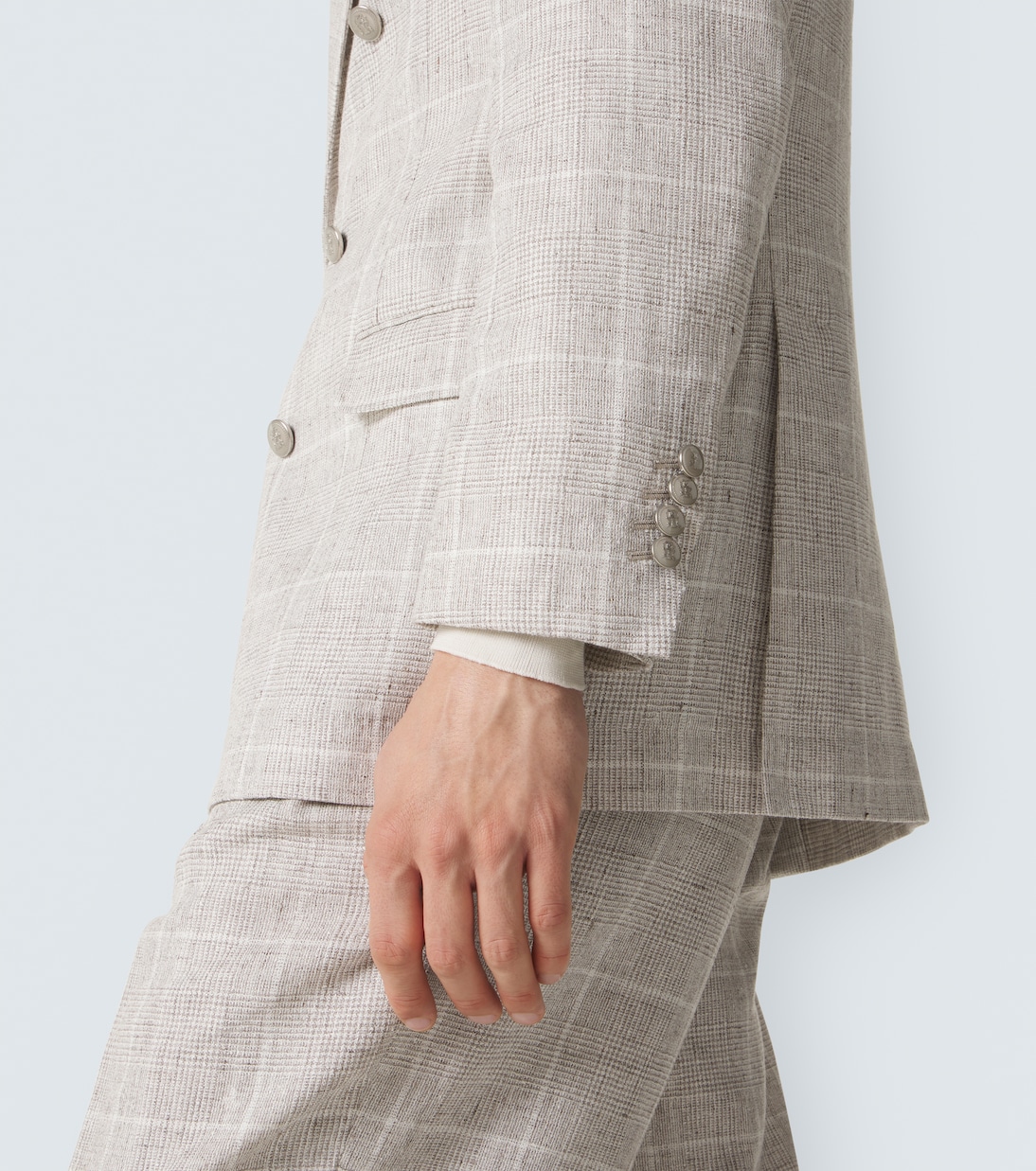 Prince of Wales linen-blend suit | Brunello Cucinelli