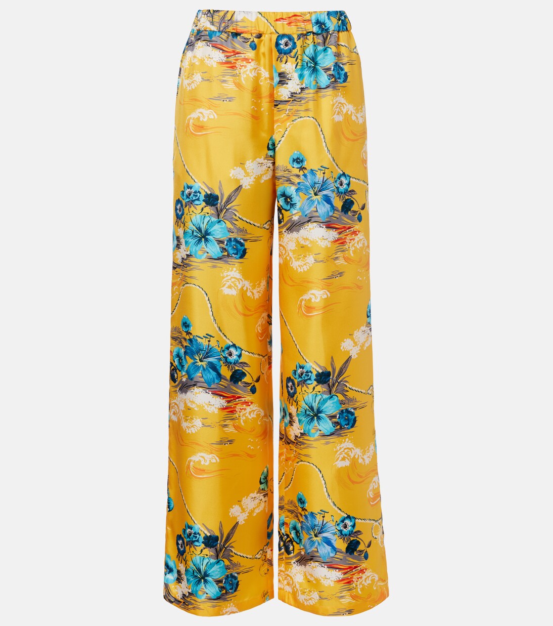 Printed silk twill Palazzo pants | Gucci