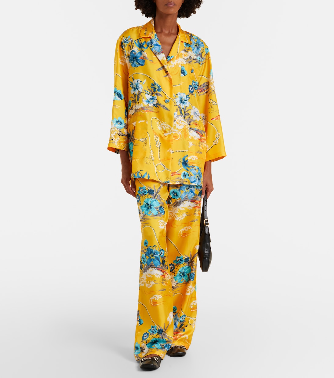 Printed silk twill Palazzo pants | Gucci