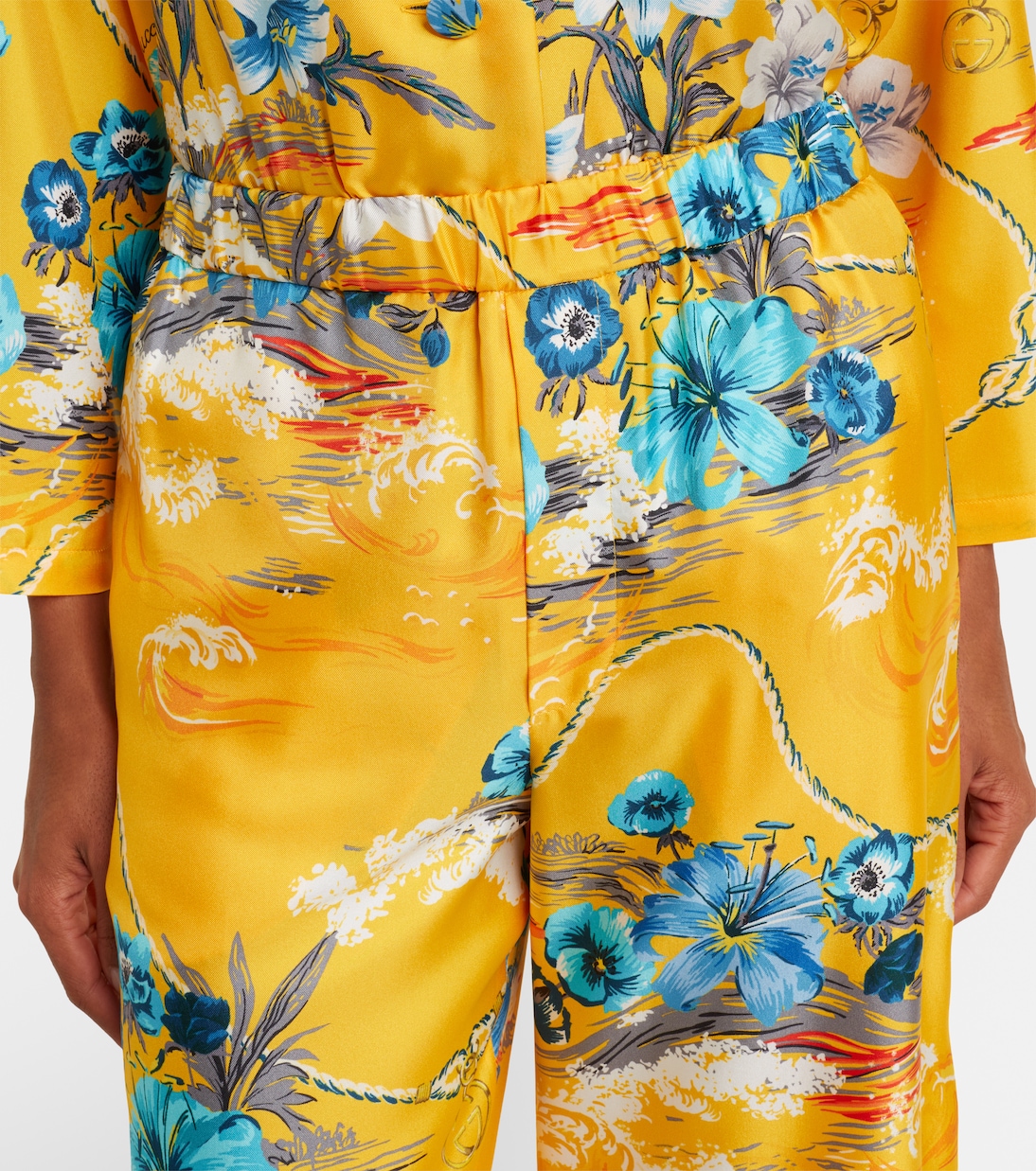 Printed silk twill Palazzo pants | Gucci