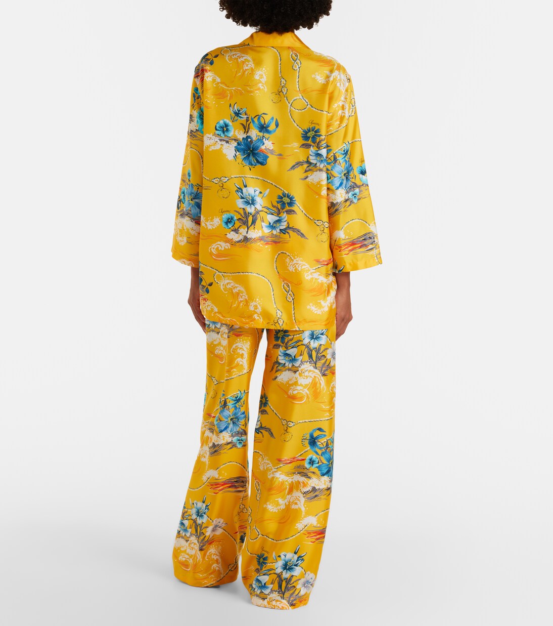 Printed silk twill Palazzo pants | Gucci
