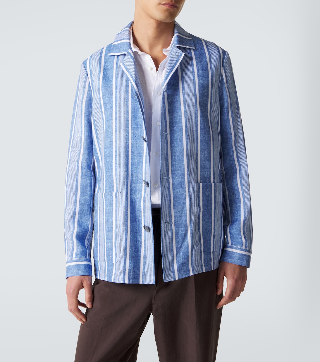 Camisa de lino a rayas | Fedeli