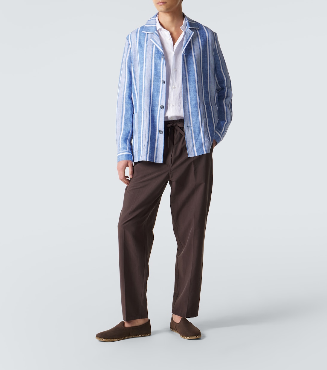 Camisa de lino a rayas | Fedeli