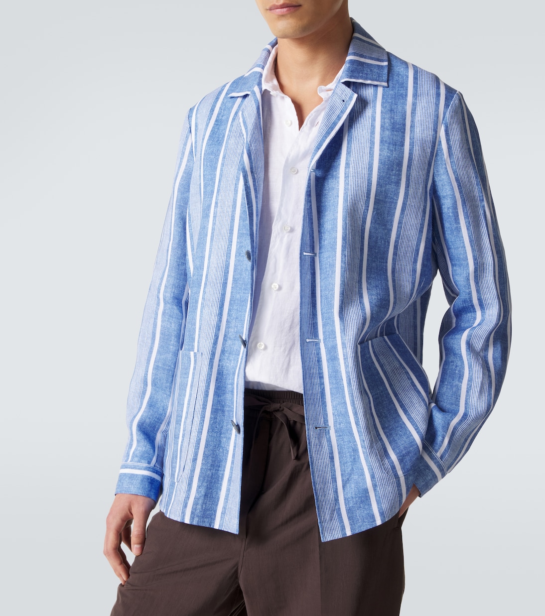 Camisa de lino a rayas | Fedeli