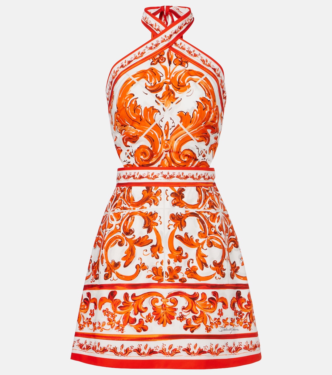 Minikleid Majolica aus Baumwollpopeline | Dolce&Gabbana